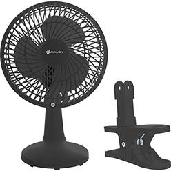 Avalon Genesis Designs Genesis 6-Inch Clip Convertible Table-Top & Clip Fan Two Quiet Speeds - Ideal For The Home, Office, Dorm, More Black (A1CLIPFANB