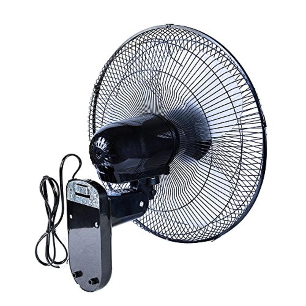 Simple Deluxe HIFANXWALLDIGIT Heavy Duty Quiet 16-Inch Digital Wall Mount Oscillating Fan with Remote