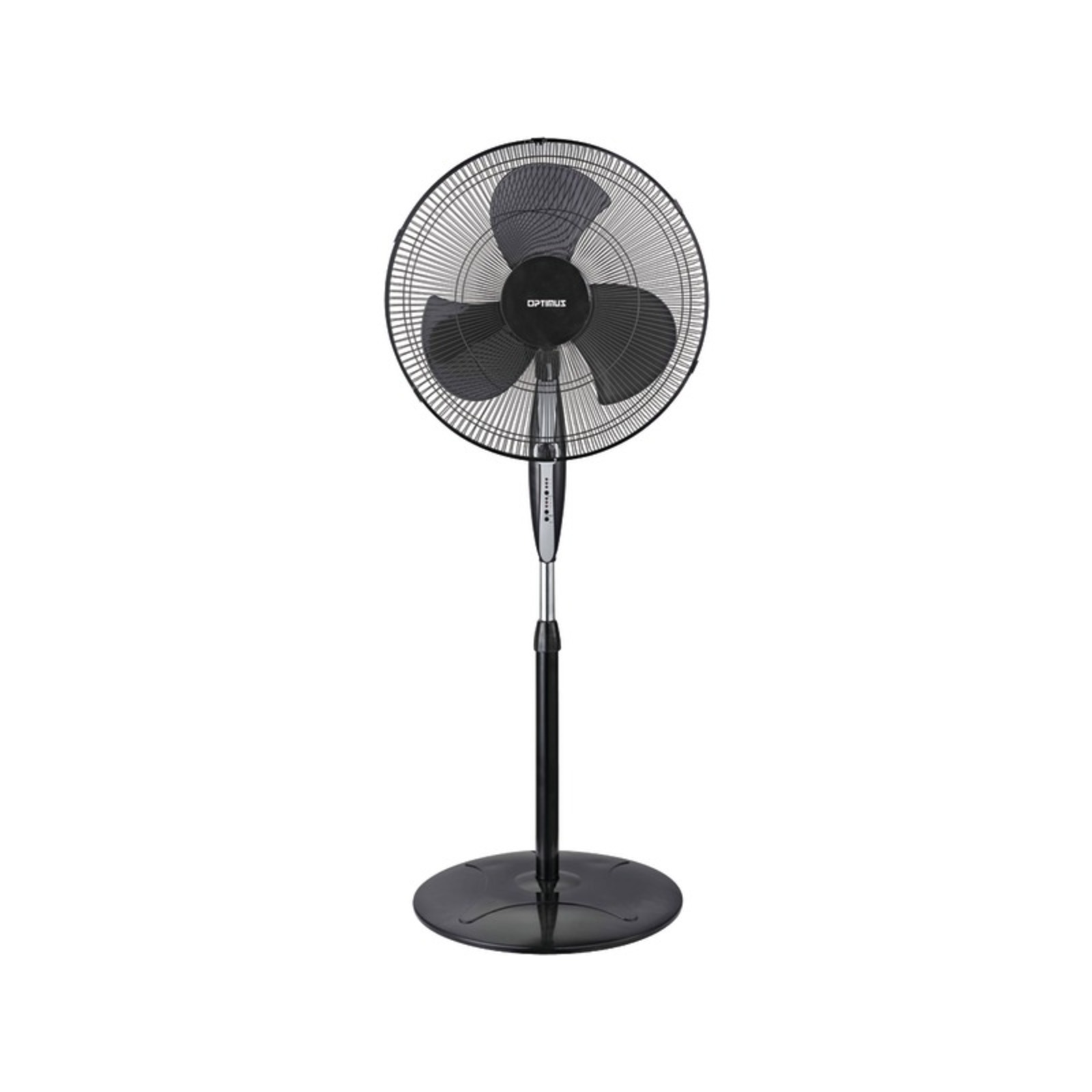 Optimus F-1872BK 18 in. Oscillating Stand Fan with Remote Control in Black
