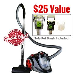 Ovente Bagless Canister Cyclonic Vacuum with HEPA Filter, Comes...