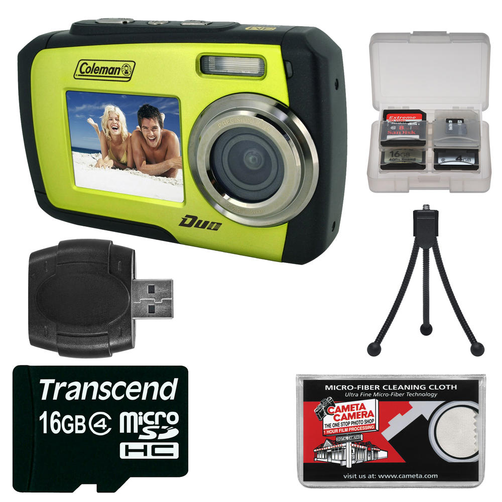 Coleman 2V7WP-G-kit-78328  Duo 2V7WP Dual Screen Shock & Waterproof Digital Camera (Purple) with 16GB Card Kit