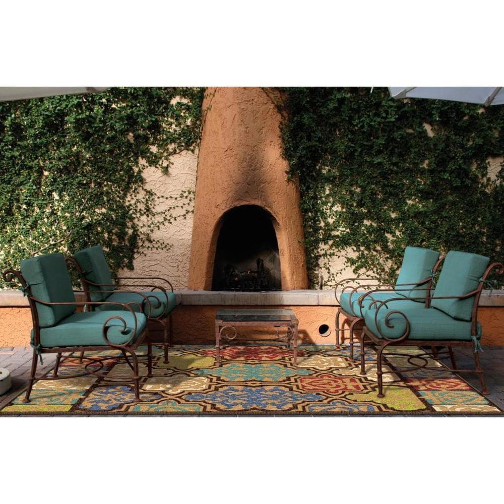 Carolina Weavers  Indoor/Outdoor Santa Barbara Collection Yancey Multi Area Rug (5'2 x 7'6)