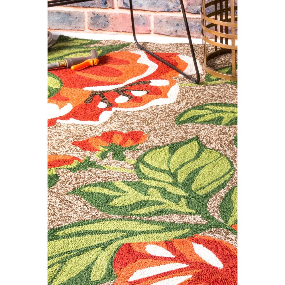 nuLOOM  Handmade Modern Indoor/ Outdoor Tropical Floral Terracotta Porch Rug (8' x 10')