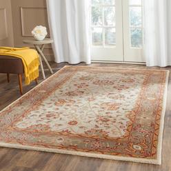 &nbsp; Safavieh AT21F-5 5 x 8 ft. Medium Rectangle Traditional Antiquity- Ivory Hand Tufted Rug