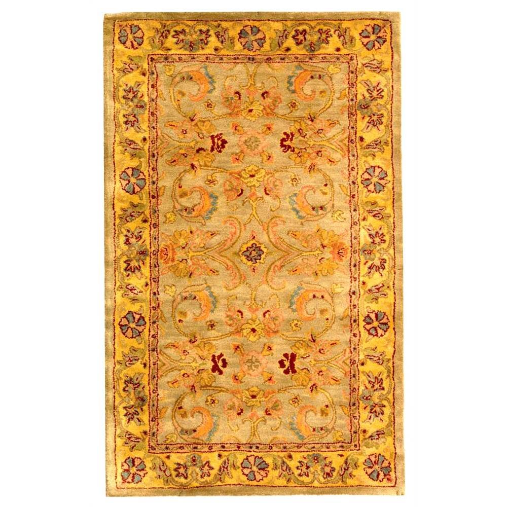 &nbsp; Safavieh Classic Collection CL324B Handmade Traditional Oriental Grey and Light Gold Wool Runner 2'3" x 10'