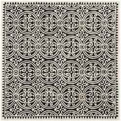 Safavieh CAM123E-6SQ 6 x 6 ft. Square Transitional Cambridge- Black and Ivory Hand Tufted Rug