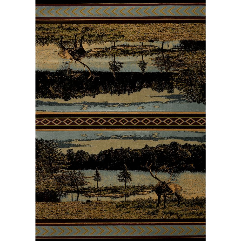 Westfield Home Wildwood Lakeside Blue Hand-carved Area Rug (7'10 x 10'6)