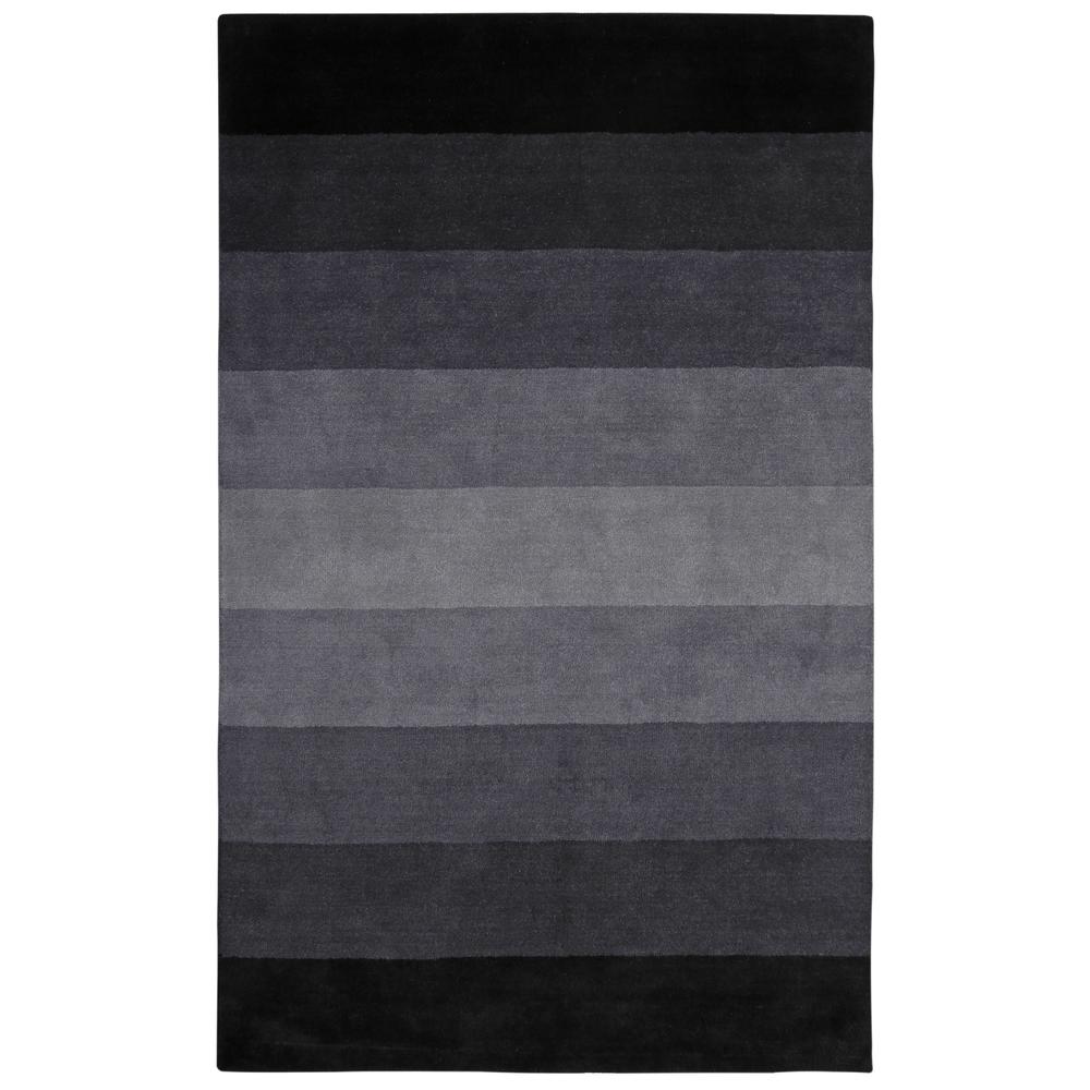 St. Croix Trading Company St. Croix Trading Black to Grey Stripes Rectangular: 4 Ft. x 6 Ft. Rug