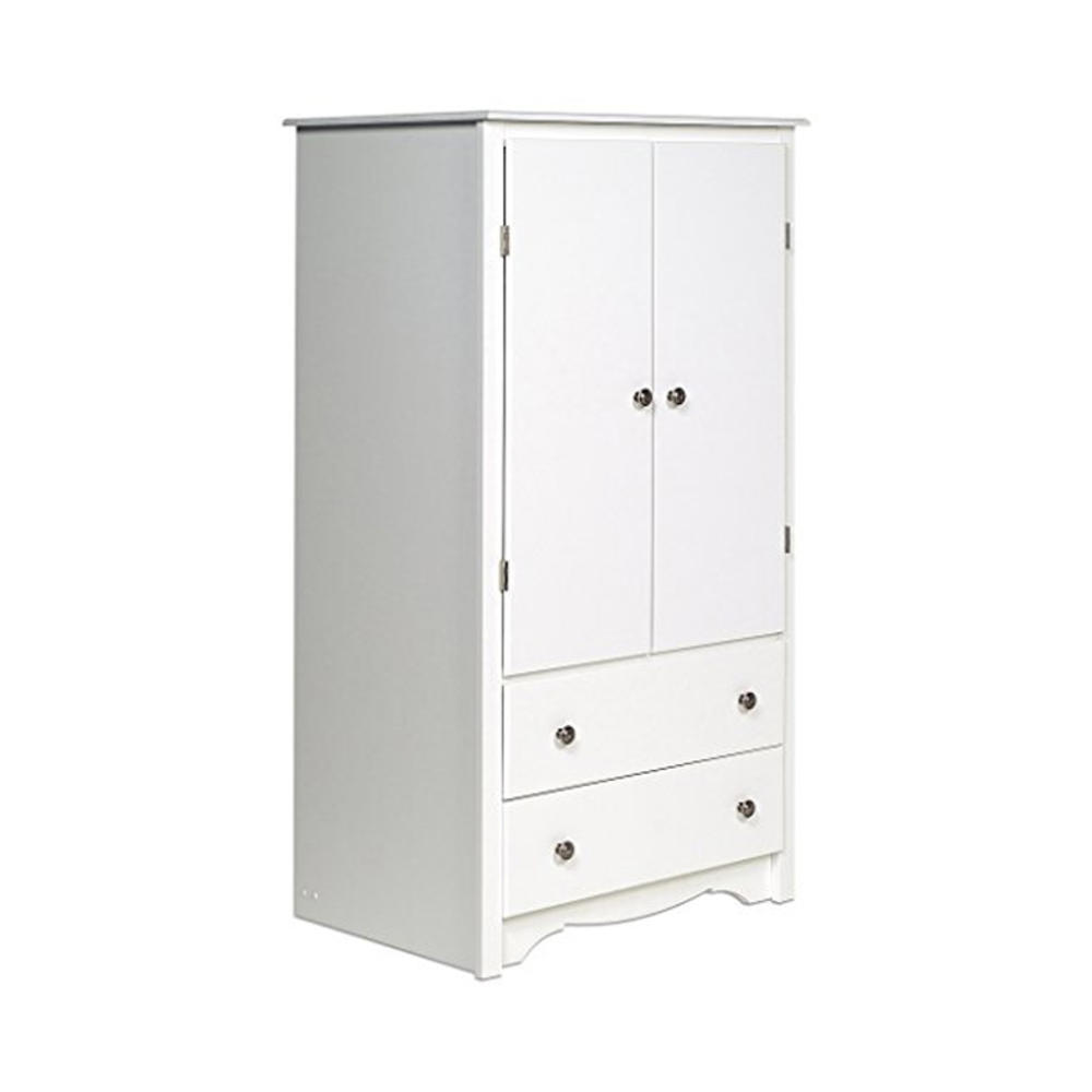 Prepac Monterey 28"W Wood Composite 2-Door 2-Drawer Armoire - White