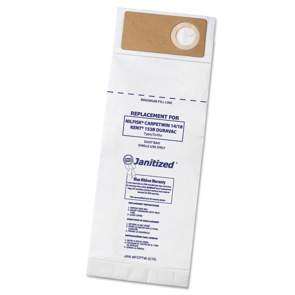 APC Filtration JANNFCPTW2 jan-nfcptw-2(10) premium replacement commercial vacuum paper bag, nilfisk