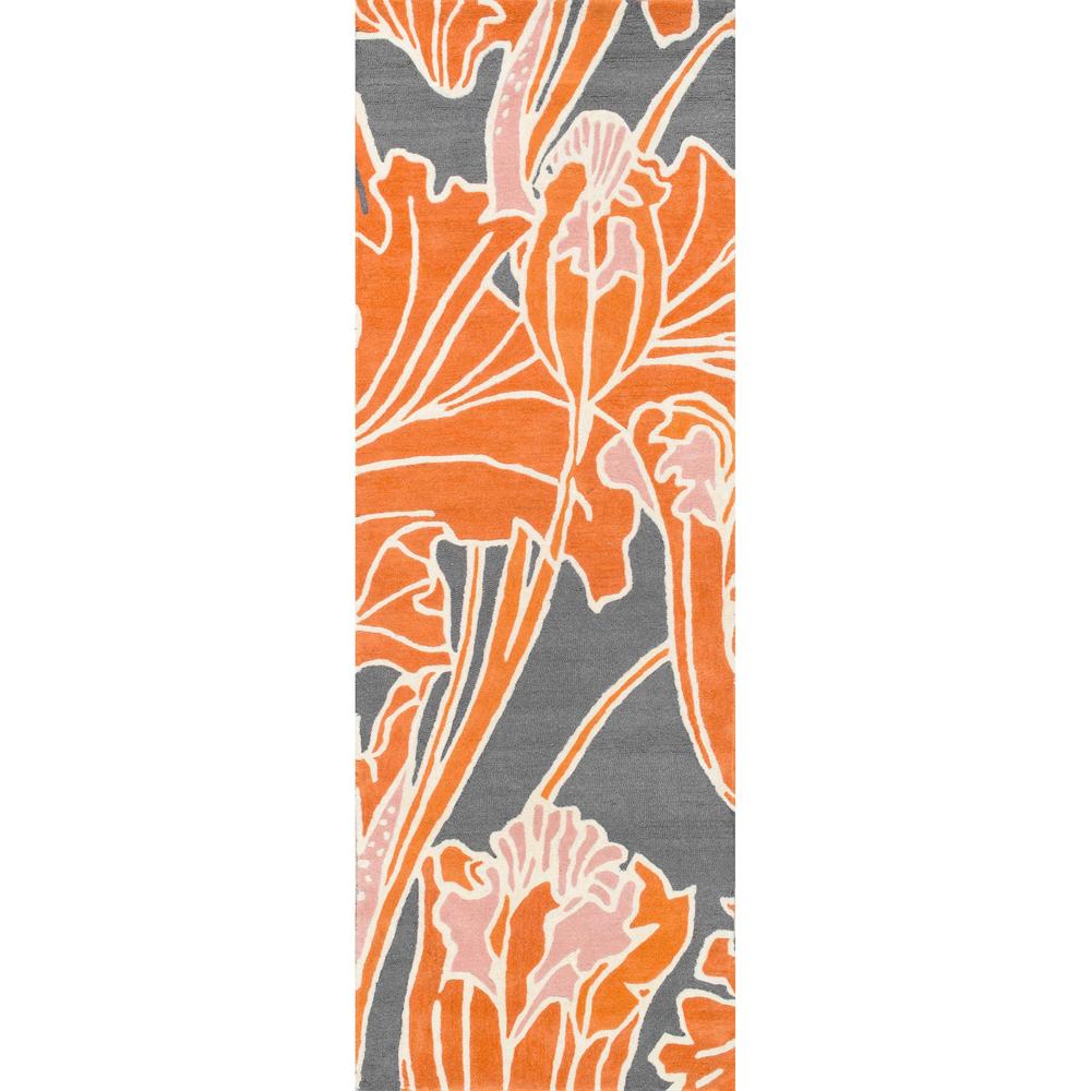 nuLOOM  Handmade by Thomas Paul Floral Orange Runner Rug (2'8 x 8')