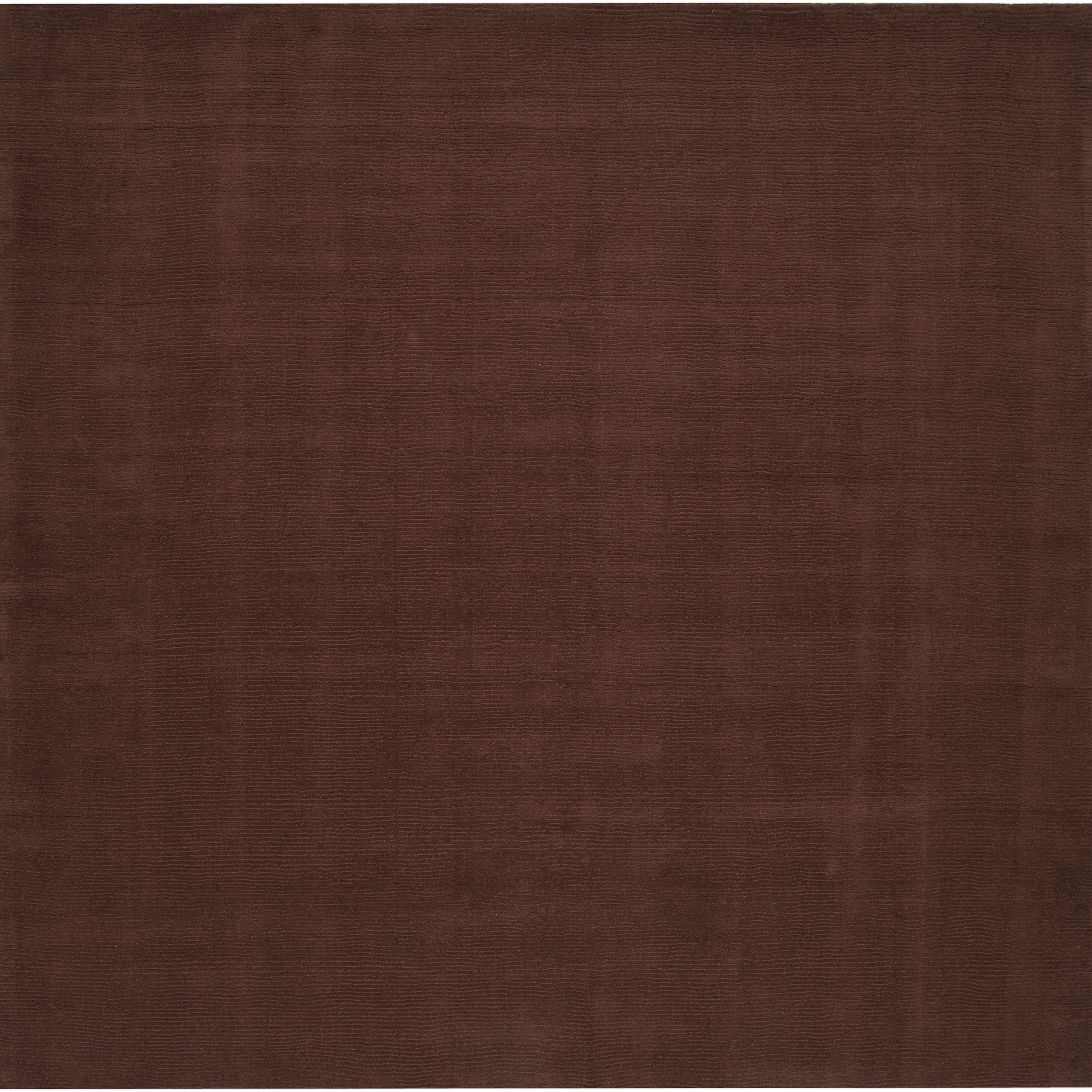 &nbsp; Hand-crafted Brown Solid Casual Nivia Wool Rug (9'9 Square)