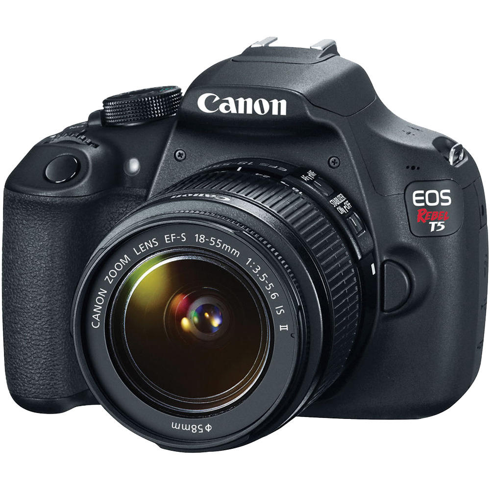 Canon 9126B003-kit-81287 EOS Rebel T5 Camera Body + EF-S 18-55 IS II Lens + 75-300 III Lens + 32GB Card + Case + Flash + Battery