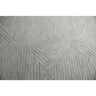Rizzy Home Idyllic Grey Wool Hand Tufted Solid Area Rug 8 X 10