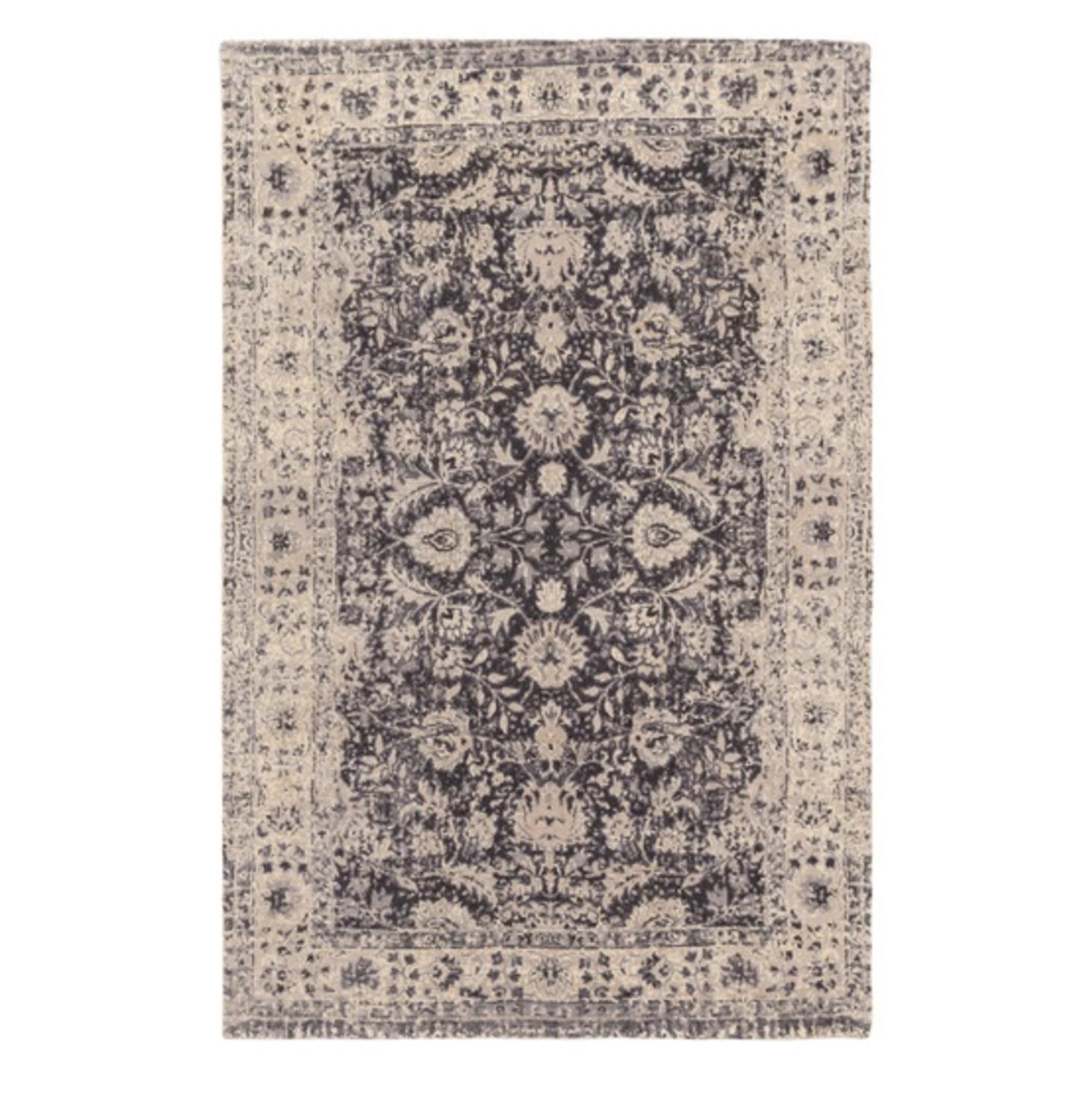 Diva At Home 5' x 7.5' Stormy Oasis Oatmeal White and Gray Hand Loomed Wool Area Throw Rug
