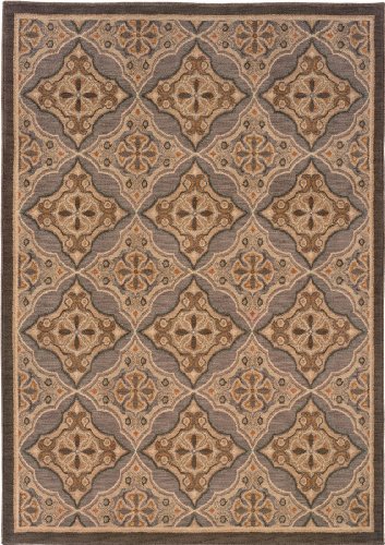 Oriental Weavers Sphinx Salerno Area Rug 2853C Grey Panel Shapes 3' 10" x 5' 5" Rectangle