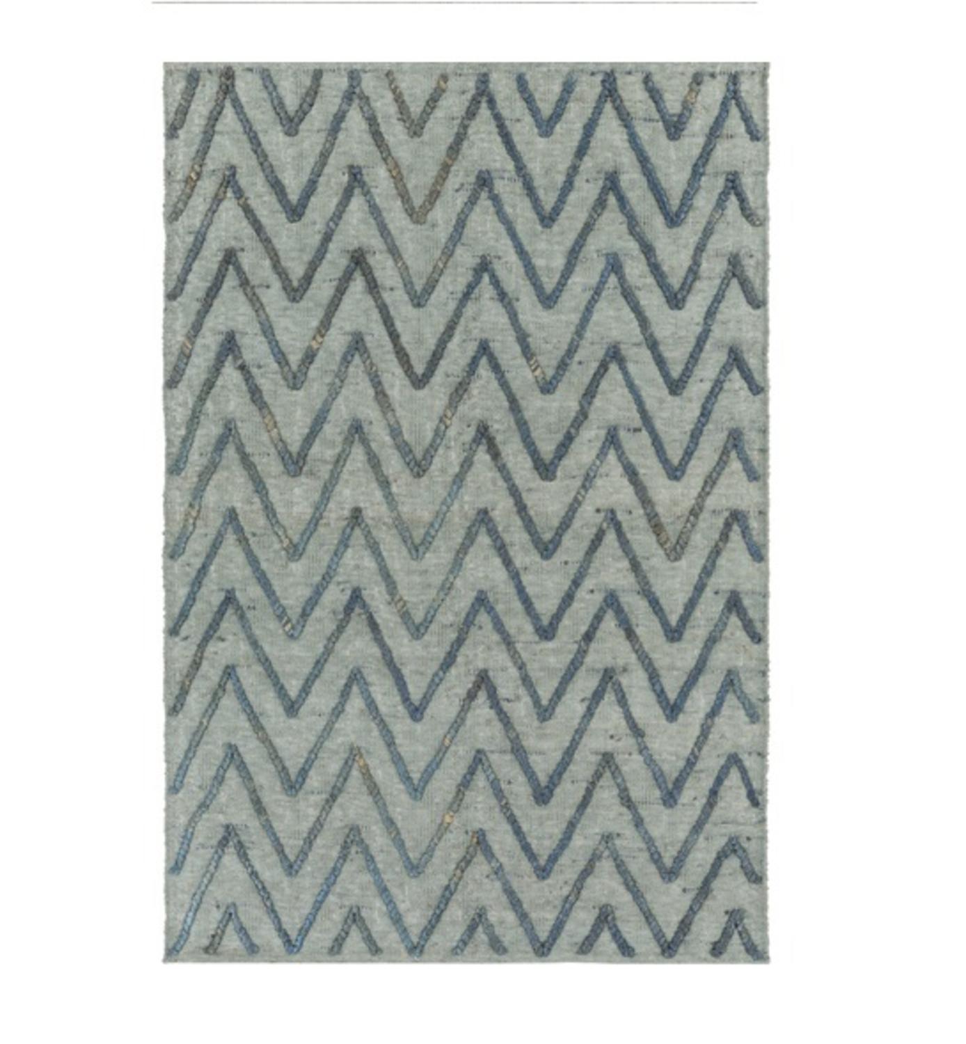 Diva At Home 9' x 13' Oceanic Delight Swamp Blue and Slate Blue Hand Woven Area Throw Rug