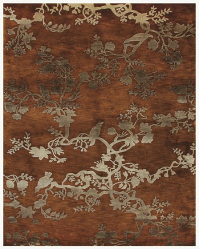 PlushRugs.com Imports Zen Collection (rust) Hand-Knotted Area Rug - 7'9" x 9'9"