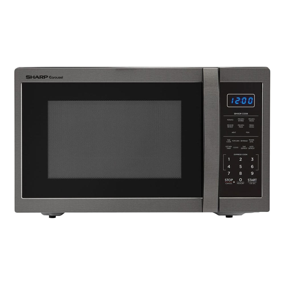 Sharp SMC1452CH 1.4cu.ft. 1100W Microwave with Auto Defrost - Black Stainless Steel