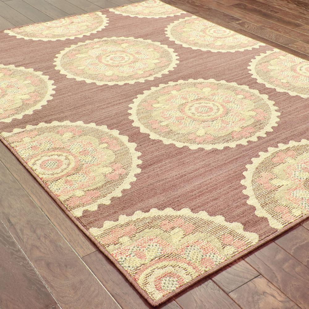 Style Haven   Brown Polypropylene Floral Medallions Indoor/Outdoor Area Rug (3'10 x 5'5)