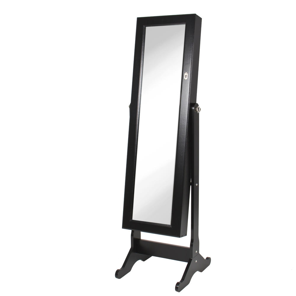 Best Choice Products 58" Mirrored Jewelry Armoire with Stand - Black