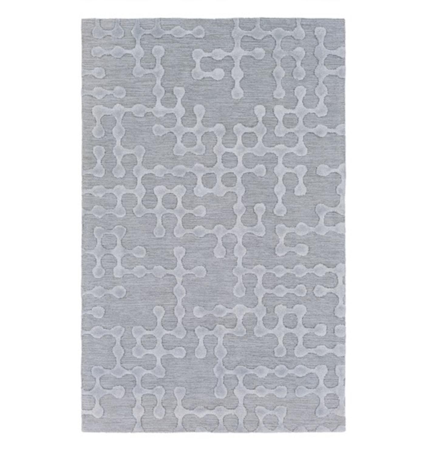 Diva At Home 8' x 10' Drizzled Plush Cadet Gray and Medium Silver Hand Hooked Area Throw Rug