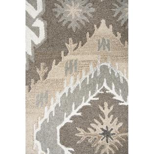 Rizzy Home Hand Tufted Suffolk Brown Medallion Ikat 100 Wool Area