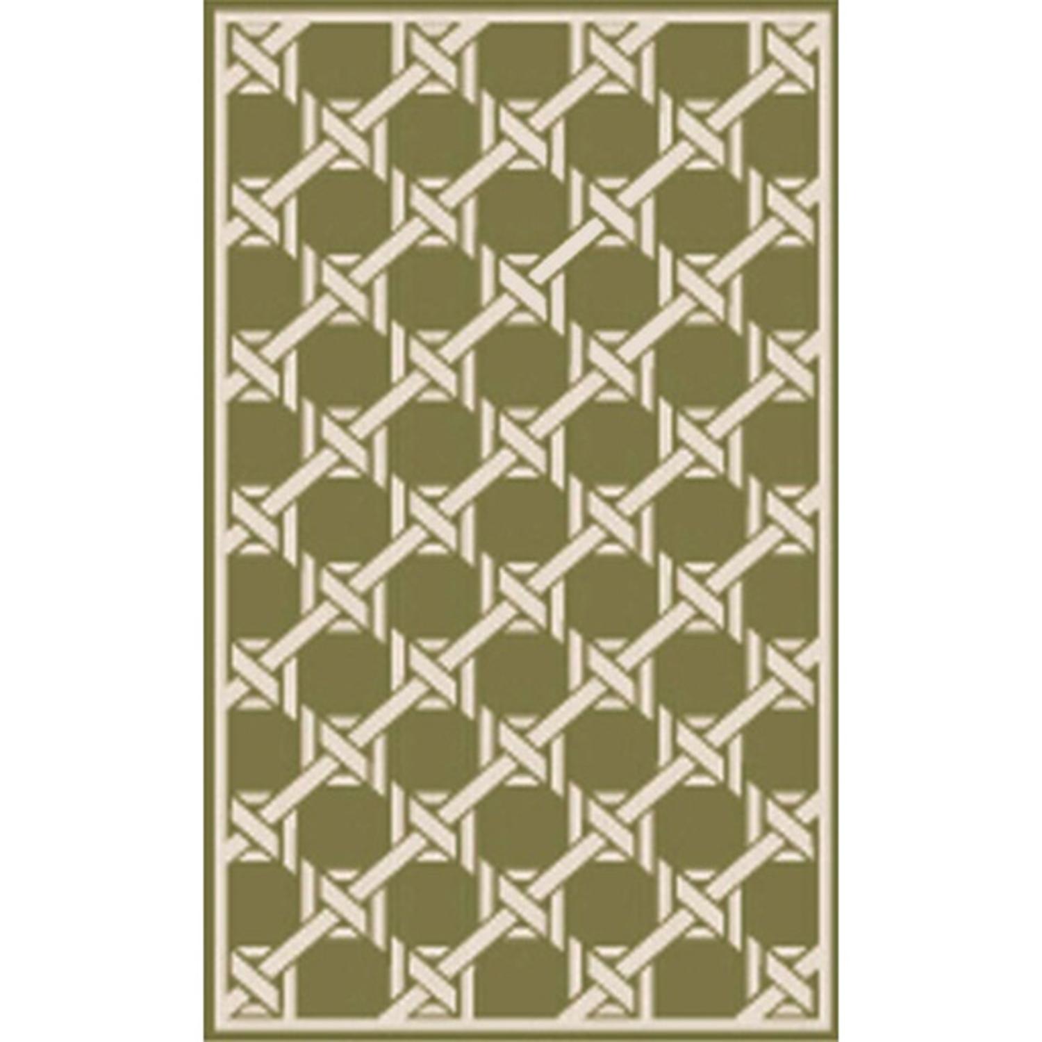 Diva At Home 2' x 3' Marlinspike Rapture Sage Green and Antique White Area Throw Rug
