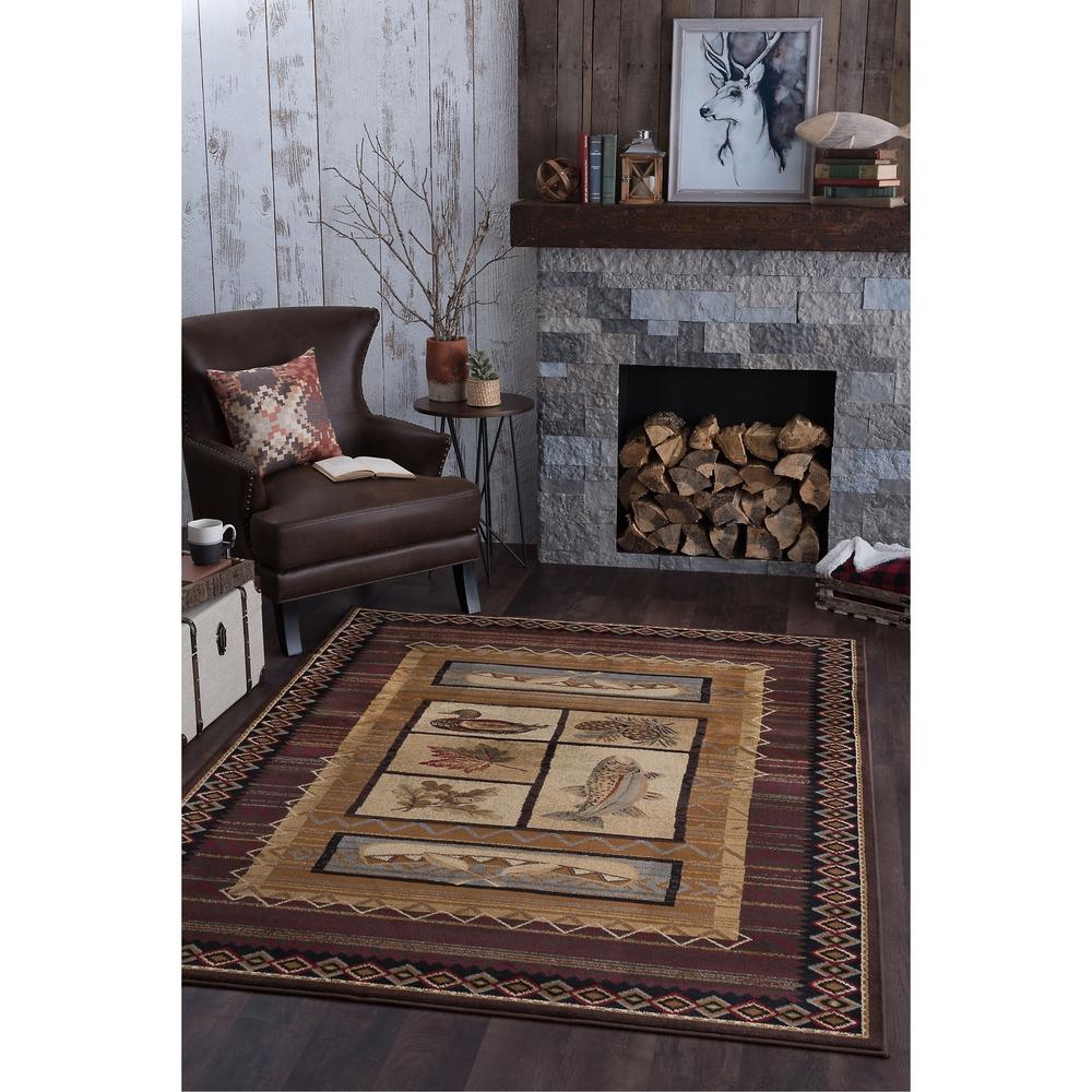 Alise Rugs   Natural Brown Novelty Area Rug (3'11'' x 5'3'')