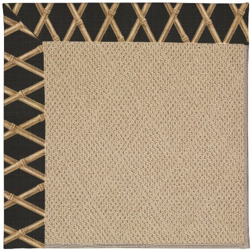 Capel 8' x 8' Square Made-to-Order Oscar Isberian Rugs Area Rug Charcoal Color Machine Made USA "Zoe Collection" Cane Wicker Des