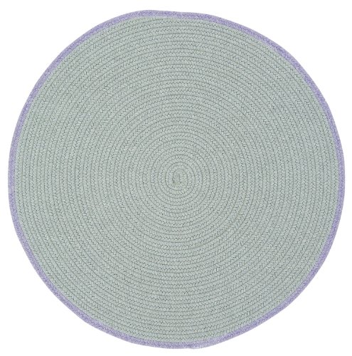 Capel 7' x 7' Round Made-to-Order  Area Rug 0076CS0700425 Ash Periwinkle Color Hand Braided in USA "Kidstime Collection"