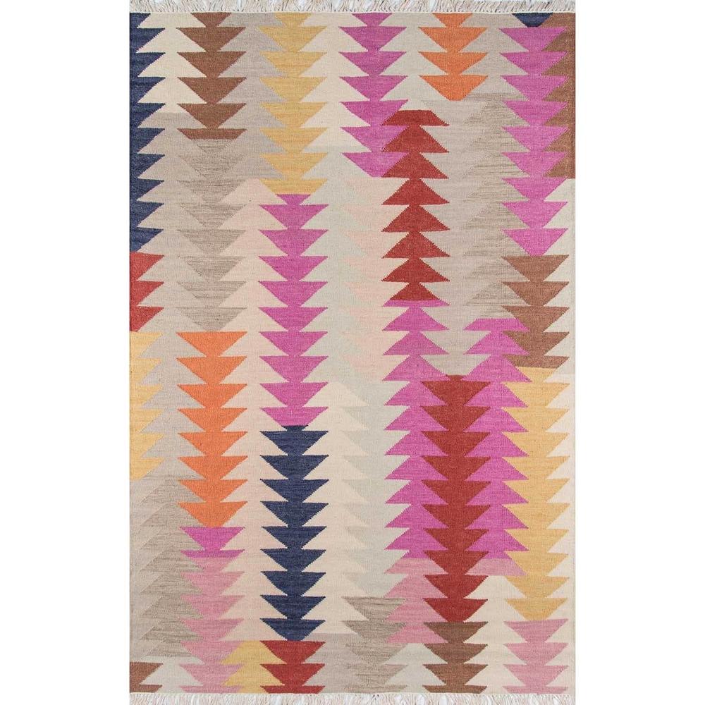Momeni   Caravan Multicolor Hand-Woven Wool Reversible Rug (3'9 X 5'9)