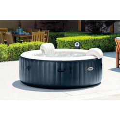 IntexX Intex 28409E PureSpa 6 Person Home Inflatable Portable Heated Round Hot Tub Spa 85-inch x 28-inch with 170 Bubble Jets and Built