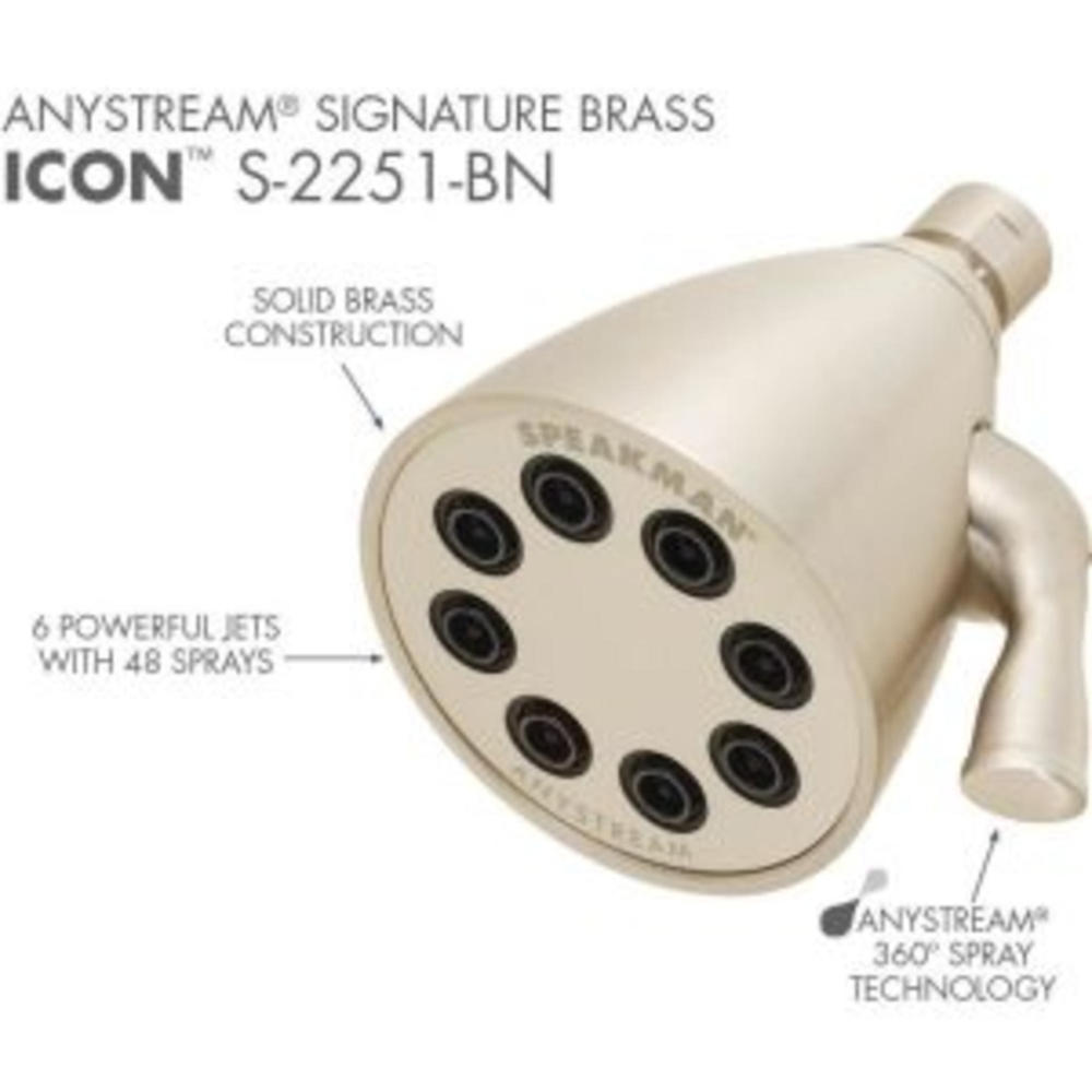 Speakman Signature Icon Anystream 2.5GPM Solid Brass Shower Head - Polished Chrome