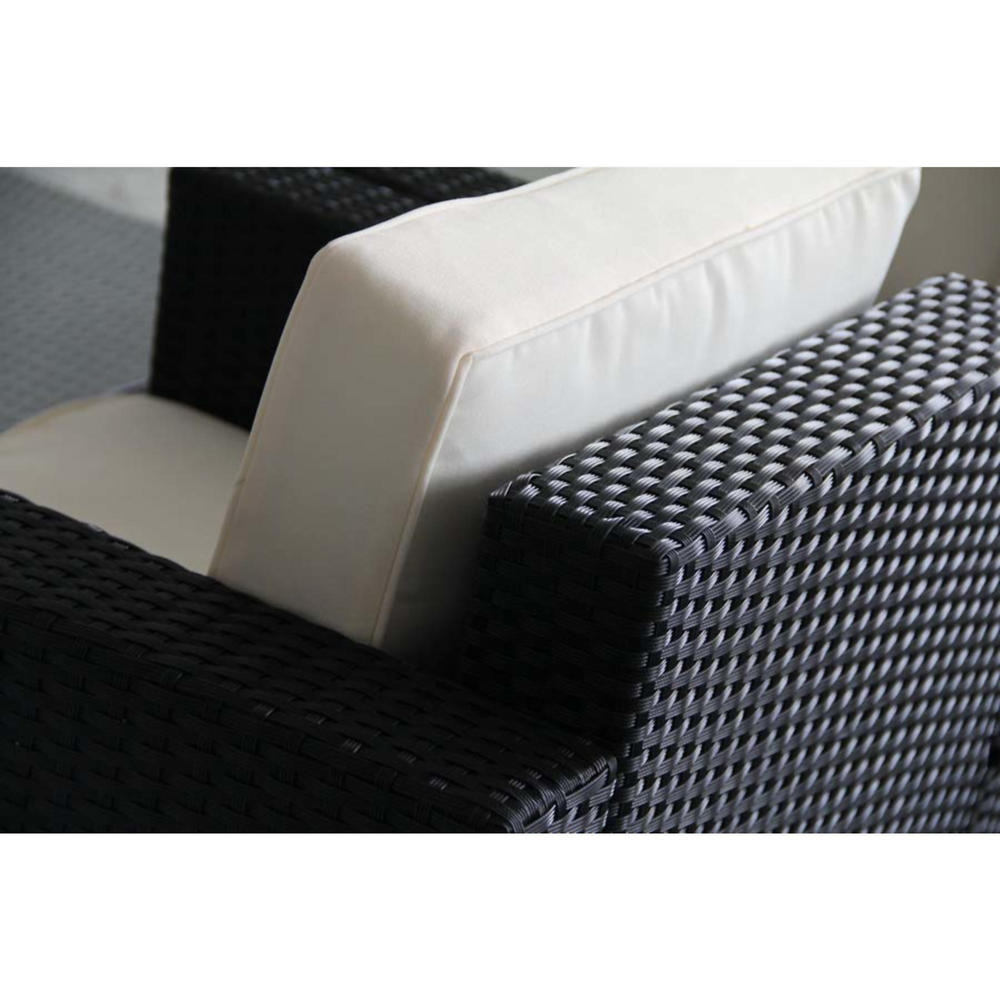 BroyerK Aluminum and PE Rattan 4pc. Furniture Set - Black and Cream