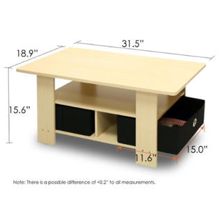 Furrino 31 5 W Coffee Table With Bin Drawer Sears Marketplace