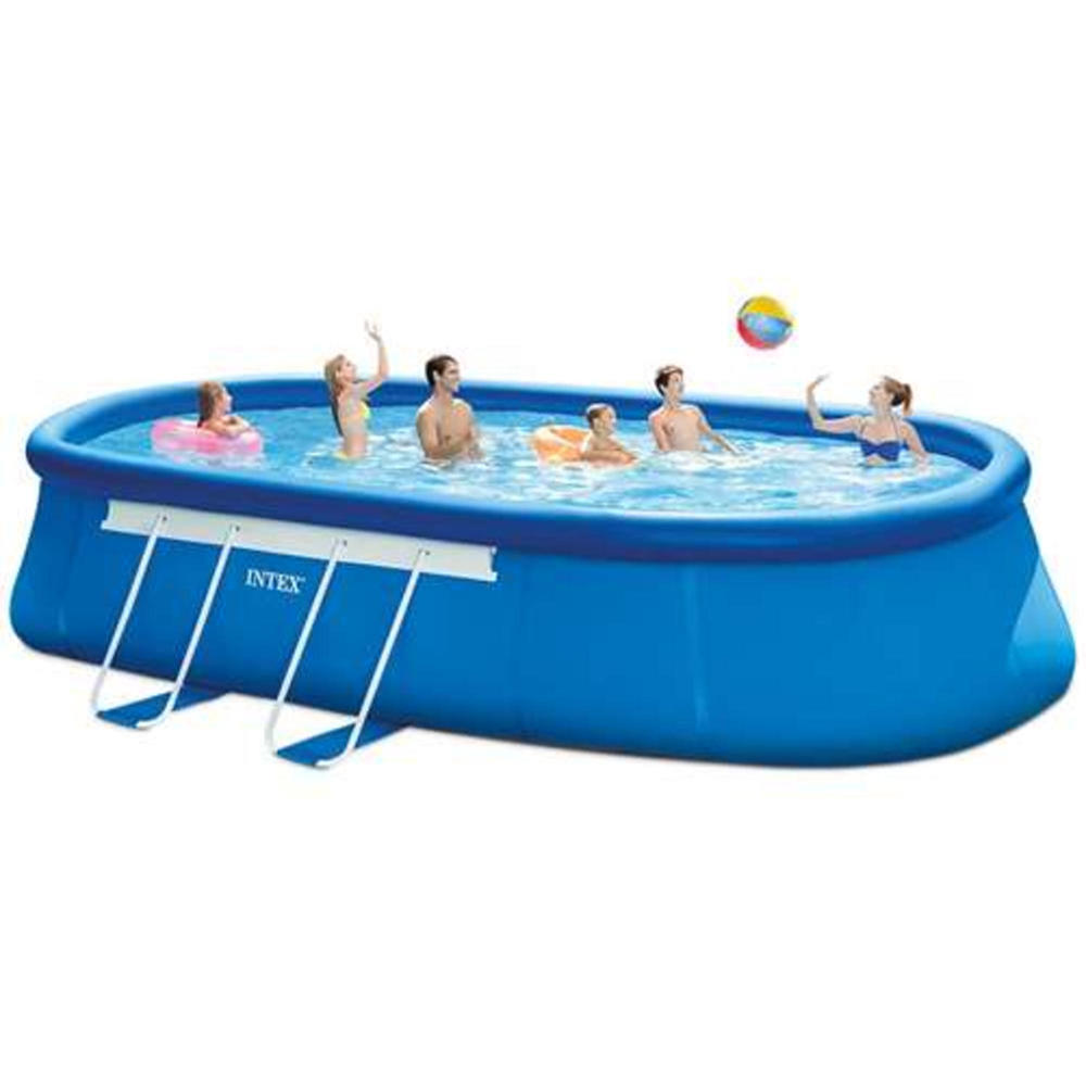 Intex 20' x 12' x 48" Oval Frame Swimming Pool Set with Ladder and Pump