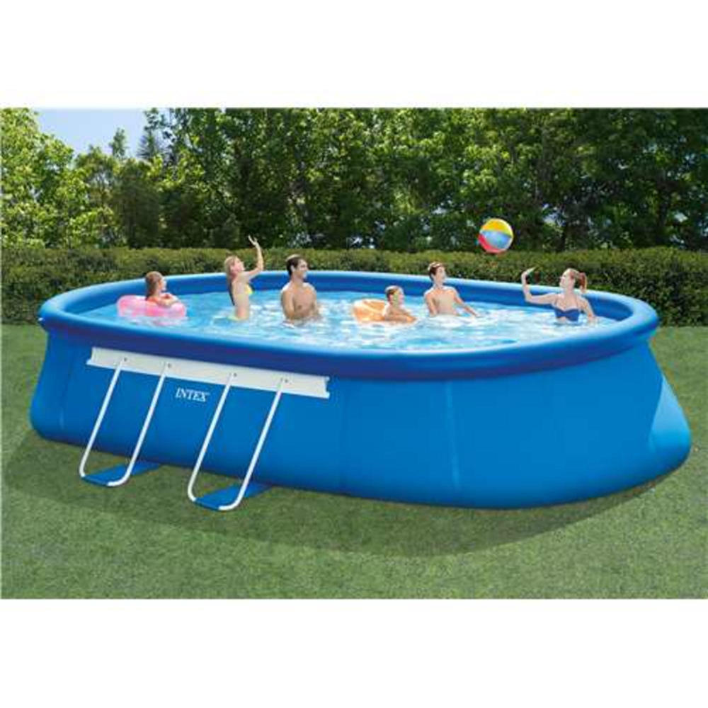 Intex 20' x 12' x 48" Oval Frame Swimming Pool Set with Ladder and Pump