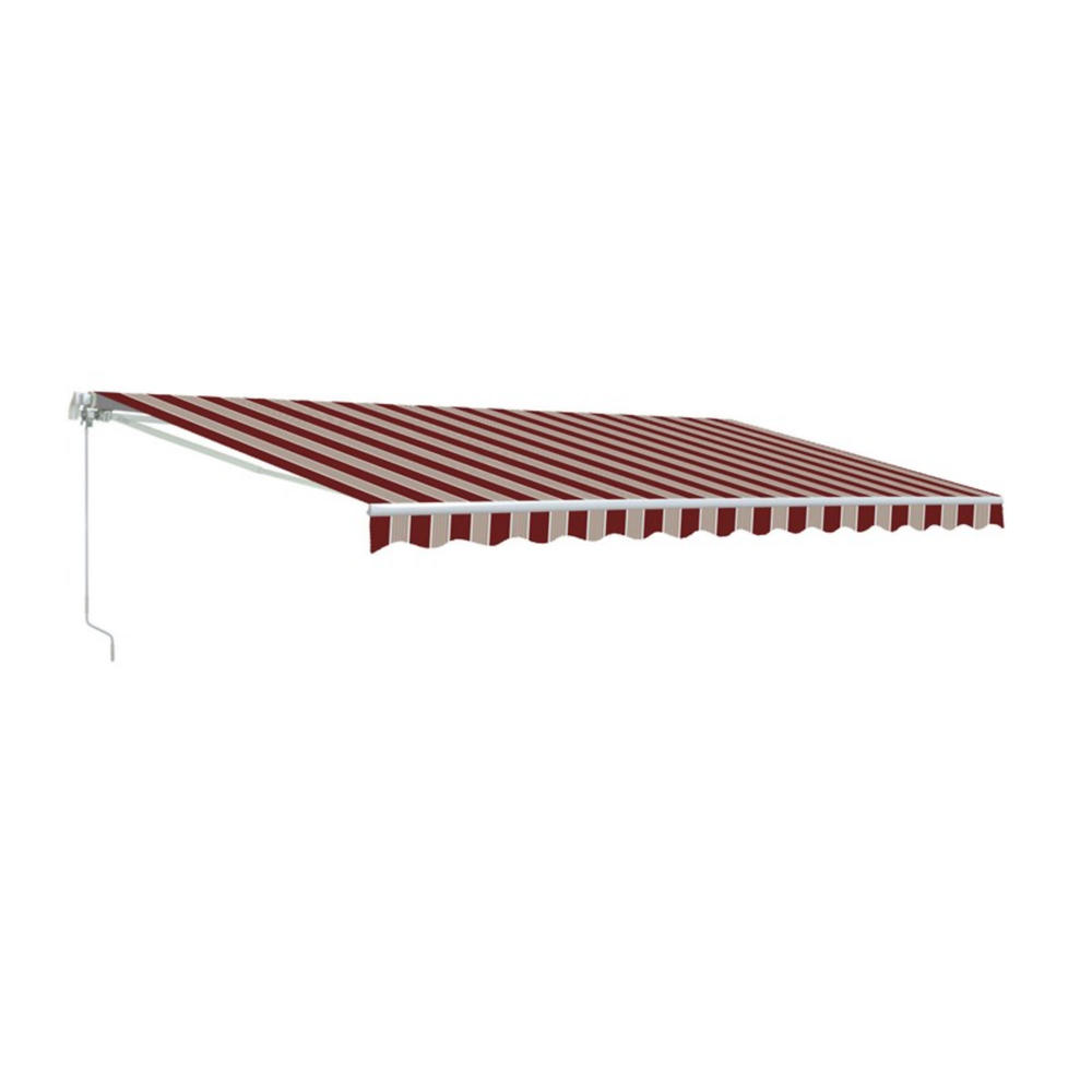 ALEKO 10' x 8' Retractable Patio Awning  - Red and White