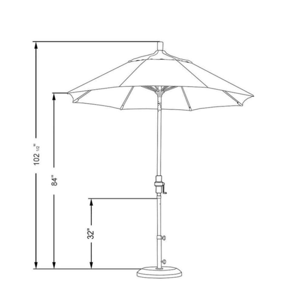 California Umbrella 7.5' Sun Master Round Market Umbrella with Collar Tilt