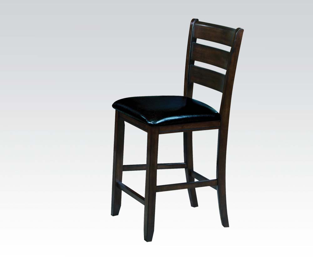 Acme Furniture Acme 74633 Urbana Black PU Espresso Counter Height Chair Set of 2
