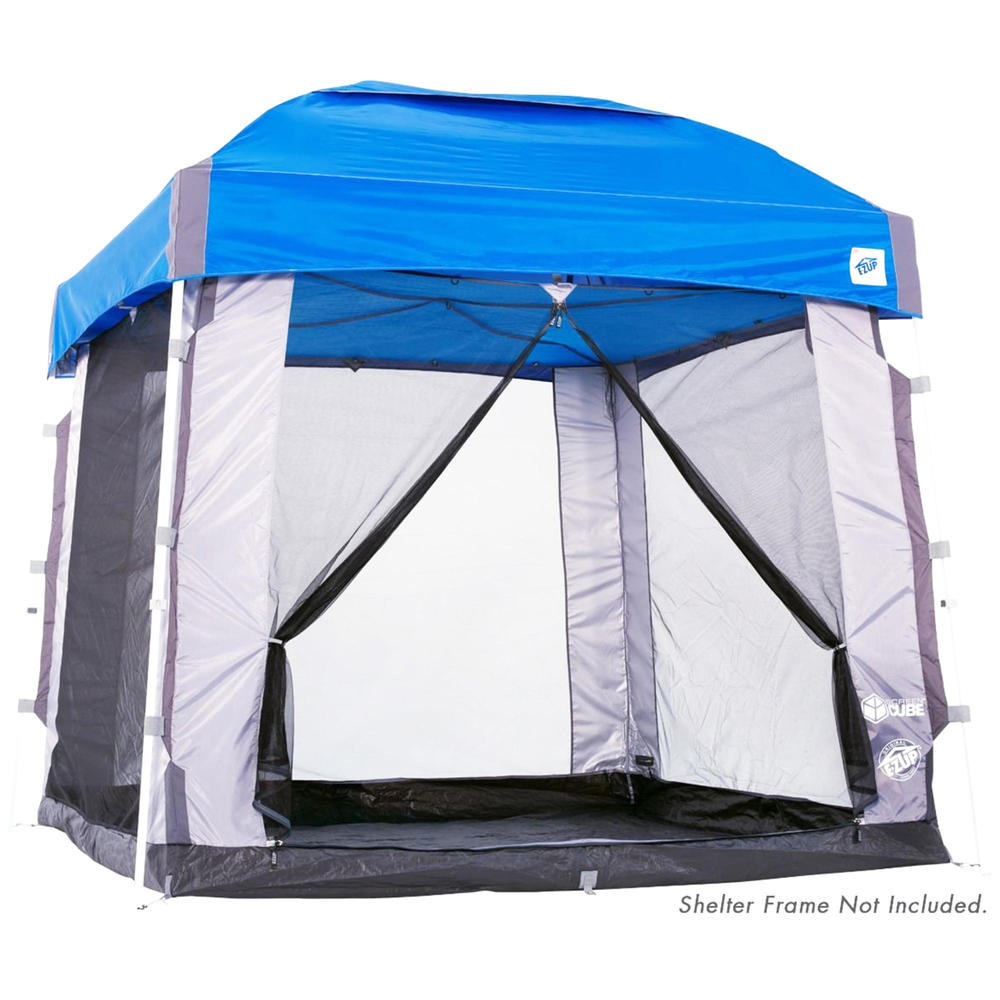 E-Z UP 99" x 99" Angled Leg 5-Person Bug-Proof Screen Cube with Bag - Gray