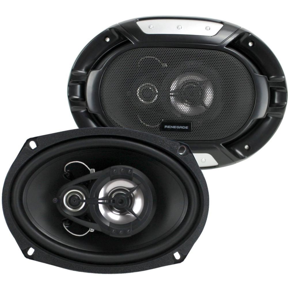 RENEGADE RX693 + TW6X9 2)  RX693 6x9" 300W Car Speakers + 2) QTW6X9 Angled 6x9" Speaker Box
