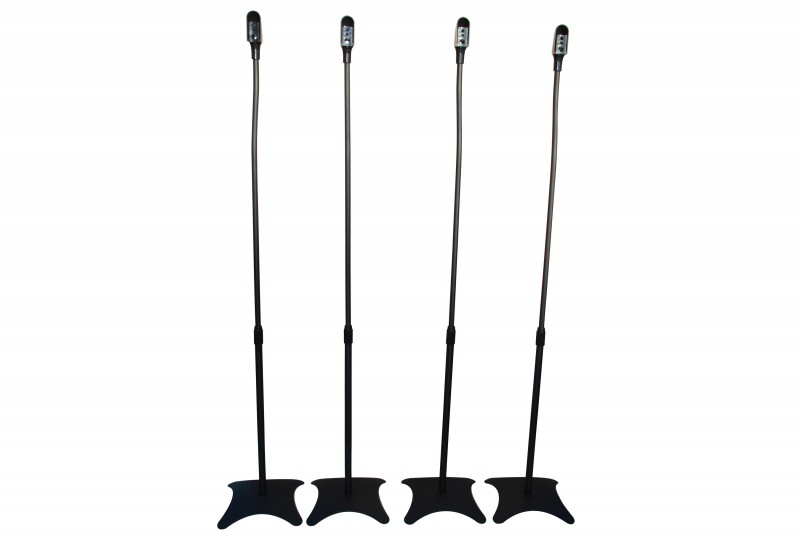 Mount-It! MI-1214  SET of Four Universal High Quality Speaker Stands for Surround Sound (Black)