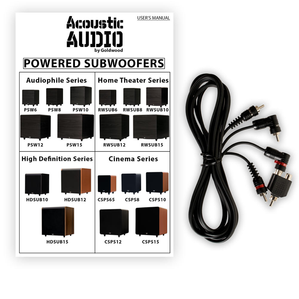 Acoustic Audio RWSUB-10   400 Watt 10-Inch Down Firing Powered Subwoofer (Black)