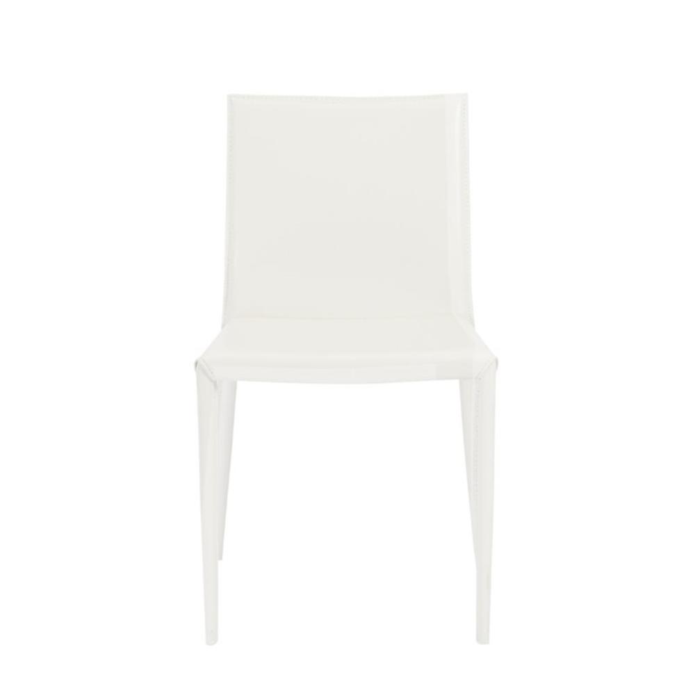 Euro Style  02354 Shelby Leather Chair Set of 4- White