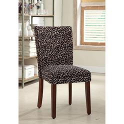 HomePop Parsons Upholstered Accent Dining Chair, Set of 2, Lepord Print