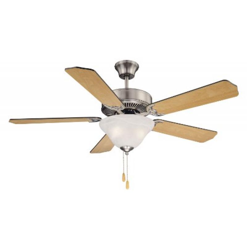 Savoy HouseSavoy House 52-ECM-5RV-SN Savoy House First Value 52 inch Satin Nickel with Rosewood/Maple Blades Ceiling Fan in Whit