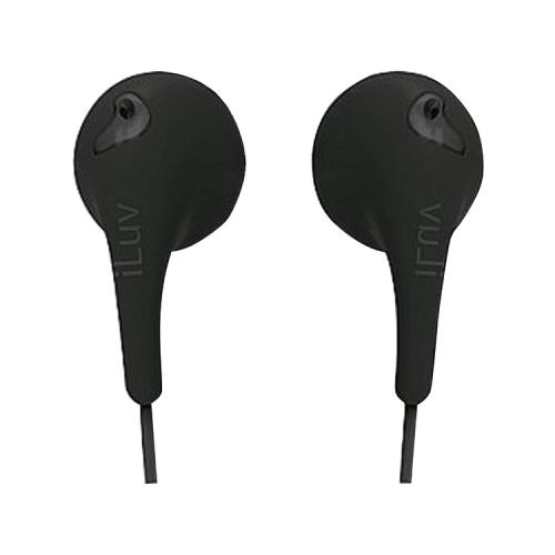 Jwin - Headphones IEP205BLK iLuv Bubble Gum II Flexible Jelly-Type Stereo Earphones, 20000Hz Frequency Response, Black