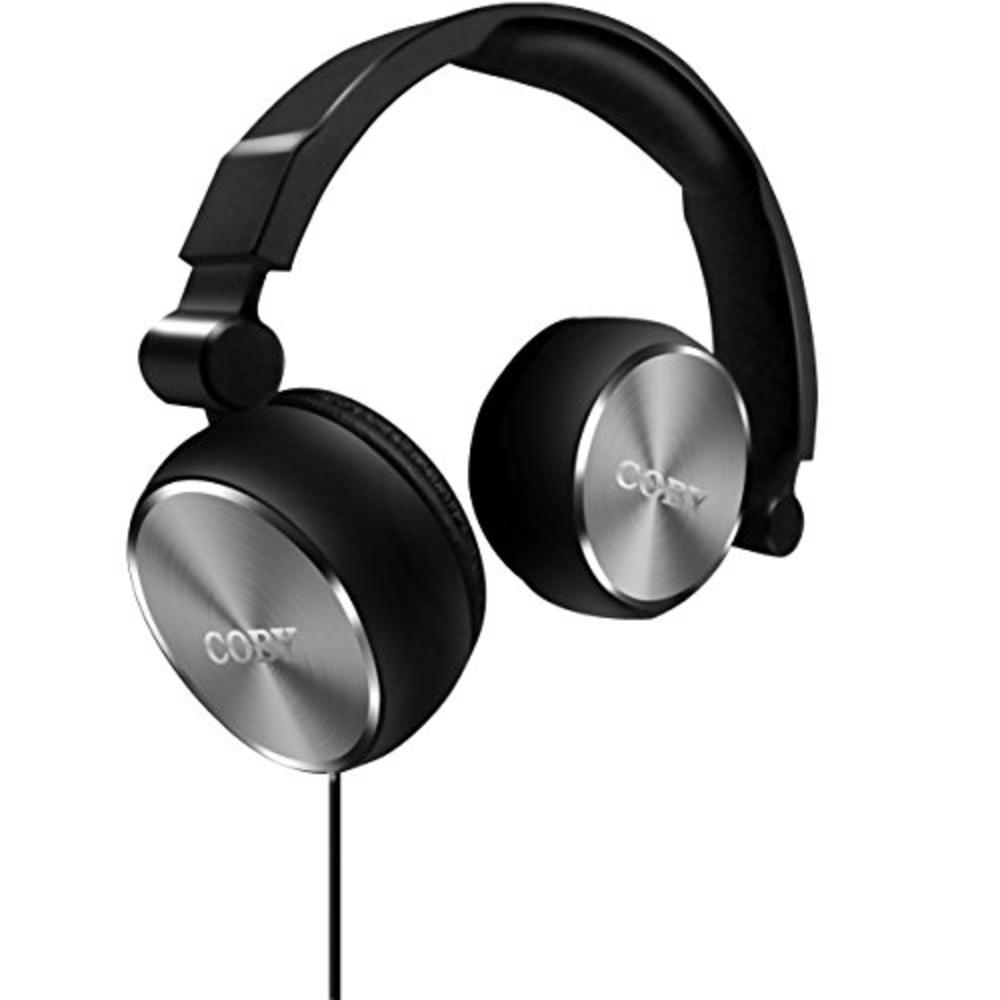 Coby CVH-804-SLV   Aluminum Foldz Headphones with Built-In Mic, Silver